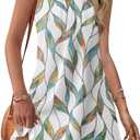 WIHOLL Summer Dresses for Women 2025 Loose Crew Neck Sleeveless Sundresses Casual Swimsuit Coverup with Pockets (Small, Floral 03)