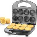 FineMade Mini Waffle Maker Machine, Small Waffle Bites Maker for Kids, Makes 8 x 2” Tiny Waffle Bites, Ideal for Breakfast, Snacks, Desserts and More