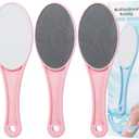 3 Pack Nano Glass Foot File Callus Remover for Feet, Beomeen Double Sided Foot Scrubber, Dead Skin Remover, Hygienic Pedicure Tool, Hair Eraser for Softer and Smoother Feet and Hands (Pink Pink Pink)