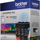 Brother Genuine LC30333PKS 3-Pack, Super High-yield Color INKvestment Tank Ink Cartridges; Includes 1 Cartridge each of Cyan, Magenta & Yellow, Page Yield Up to 1,500 Pages/Cartridge, LC3033