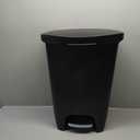 Glad 13 Gallon Trash Can | Plastic Kitchen Waste Bin with Odor Protection of Lid | Hands Free with Step On Foot Pedal and Garbage Bag Rings, Black