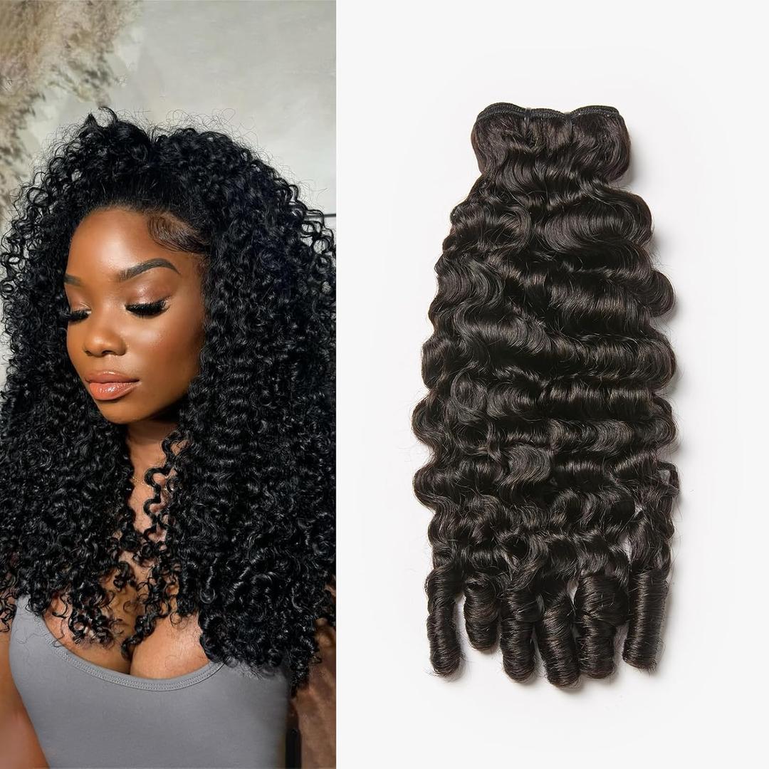 ASHINE Burmese Curly Bundles Human Hair Unprocessed Raw Burmese Curly Water Wave Human Hair Single Bundle 20 inch Natural Black