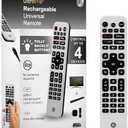 GE Rechargeable TV Remote Control, Universal Remote Control, Backlit Buttons, Samsung TV Remote Control Replacement for Smart TVs, Apple TV, Sony, Roku Replacement Remote, LG TV, 4-Device, 80984