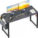 ODK Computer Desk Large Office Desk, 48 Inch Writing Desk with Storage, Modern PC Desk Work Table with Headphone Hook for Home Office, Black