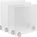 tonchean 4-Piece Desk Dividers Office Privacy Partitions, Privacy Desk Panel Protective,Table Divider with Clamps for Offices, Schools,Call Centers Workstation- 23.6L x 15.8W