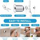 Kenning 24 Sets Cabinet Locks with Keys for Secure Drawer Mailbox RV Storage Box Replacement Lock, Zinc Alloy(3/4''Cylinder Length, 0.5'' Max Panel Thickness)