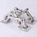 170 Degree Hinges Frameless Cabinet Door Hinges Hidden Hydraulic Adjustable Mounting Soft Closing Stainless Steel Buffer Damping Wardrobe, 1 Pair (Full Coverage) (1 Pair)