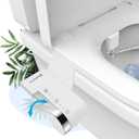 HOPOPRO Bidet Attachment for Toilet, Non-Electric Bidet Ultra-Slim Dual Nozzle (Feminine/Rear Wash), Fresh Cold Water Sprayer Bidets for Existing Toilets with Adjustable Pressure Control 1-Min Install (White)