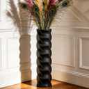 Tall Black Spiral Floor Vase 23.6 Glossy Twisted Resin Decorative Floor Vase for Pampas Grass, Branches & Dried Flowers, Modern Farmhouse Indoor Home Decor