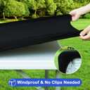 Wolkemer 2 Pack Black Fitted Tablecloth 34x34 Inch Square Elastic Edges Table Cloth, Spandex Stretch Table Cover with Machine Washable Fabric for Wedding Party Picnic Dining Indoor Outdoor