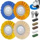 5/8 Arbor 8 12Ply Airway Buffing Wheel Kit  11Pcs Polishing Set for Aluminum & Stainless Steel  No Flange Needed  Gloves Included