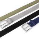 Men's Belt Casual Genuine Leather Suede Belts for Men 1 3/8" Wide Elegant Golf Dress Belt (Gray)