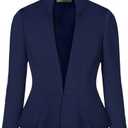Hybrid & Company Women's Casual Work Office Elegant Open Front Premium Nylon Blazer Jacket