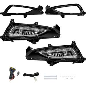 LED&DRL Fog Light Fit For 2016 2017 2018 Hyundai Tucson, A Pair Of Front Bumper Fog Lamps With Clear Lens And Covers