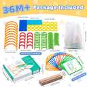 142pcs Wooden Pattern Blocks Montessori Smart Sticks Wooden Tangram Puzzle STEM Toy Activities Preschool Brain Teaser Montessori Toys Gift for 3 4 5 Years Old Kids Boys Girls