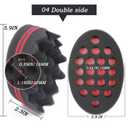 5 Pcs Curl Brush Set - Magic Twist Brush, Sponge Hair Pick for Men and Women (Blend) (Red)