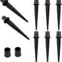 Biaungdo 8 Pack Metal Stakes, 5.3 Inch Solar Light Replacement Stakes, Black Outdoor Ground Stake for Yard Landscape Garden Pathway Patio Lamps Pole