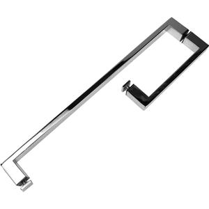 8" Pull Handle and 20" Towel Bar Set, Glass Shower Door Towel Bar Handle Replacement for 1/4", 5/16", 3/8", and 1/2" (6-12mm) Glass Doors, Squared, Chrome