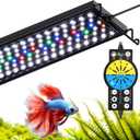 AQQA Aquarium Light with 24/7 Sunrise Sunset Mode, 9 Colors & 10-Level Brightness, Full Spectrum LED Fish Tank Light with Timer for Plant Growth, Freshwater Tanks (22W for 12-18 inch Tank)