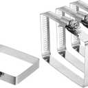 uxcell 4Pcs 304 Stainless Steel Rectangular Hose Clamp, Adjustable 3 x 2 Inch Square Worm Gear Duct Pipe Tube Clamps for Ducting Bracket Cable Tray Bridge Project Systems, Silver