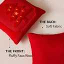 DFXSZ Christmas Pillow Covers 18x18 Yellow Lanterns Red Christmas Tree Decoration Soft Plush Faux Fur Jacquard Throw Pillows for Bedroom Sofa Holiday Festivals Winter Home Decor PTK065B18