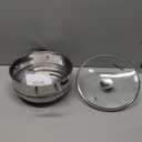 SUNHOUSE 5 Quart Stainless Steel Steamer Insert – Multi-Purpose Soup & Food Steamer with Stay-Cool Handles & Heavy-Duty Glass Lid – Fits Various Pot Sizes (8", 9", 9.5")