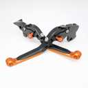 Generic Compatible with KTM Duke 125 200 250 390 RC125 RC200 RC390 Brake Clutch Lever CNC Aluminum Extendable Adjustable Levers Accessories (Black Orange Orange)