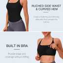 BMJL Womens Workout Tank Tops Built in Bra Ruched Gym Tops Racerback Athletic Yoga Shirts (Black, S)