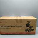 All Terrain Knee Scooter for Adults, Foldable Rolling Knee Scooter with DIY Stickers & Shock Absorber, Steerable Knee Walker for Broken Foot, Ankle Injuries & Surgery, Better Crutch Alternative (Cream Purple)