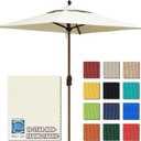 EliteShade USA 10-Year-Non-Fading 6x6Ft Square Market Umbrella Patio Outdoor Table Umbrella with Ventilation, Natural