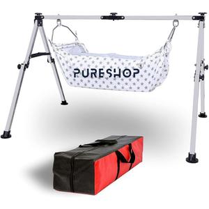 Stainless Steel Foldable Baby, Infant Cradle with Non-Woven Storage Bag, Indian Style Ghodiyu, Palna, Swing