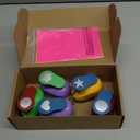 CHENGU 16 Pcs Craft Holes Punch Paper Punchers Scrapbook Punches with Craft Sticker Paper, Round, Star, Square, Heart, Flower, Wave Circle Shape(1 Inch,Multiple Styles)