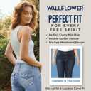 WallFlower Luscious Curvy Bootcut Jeans for Women, Mid-Rise Insta Stretch Denim, Size-Inclusive Juniors Jeans (Blue, M)