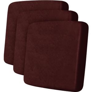 Leather Look Couch Cushion Covers Sofa Seat Slipcovers Sets Couches Furniture Protector for Sectional Armchair Loveseat Pets Kids Stretch Spandex Fabric (3 Cushion Sofa, Burgundy)