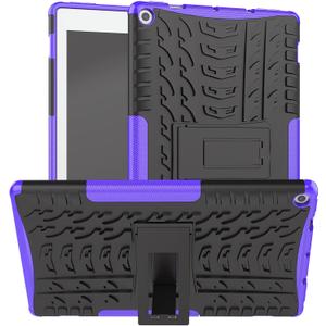 for F l R E10 case 2019 2017 Release 9th 7th Generation,Kickstand Heavy Duty Cover (Purple 19/17)