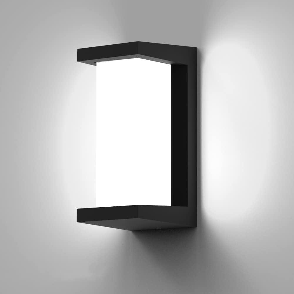 Sytmhoe Outdoor Wall Sconce Lights, 24W 5000K Daylight White Aluminum Exterior Light Fixture Wall Mount Ip65 Waterproof, Led Porch Light for Garage Walkway Hallway Backyard Garden. (Concave-1pack)