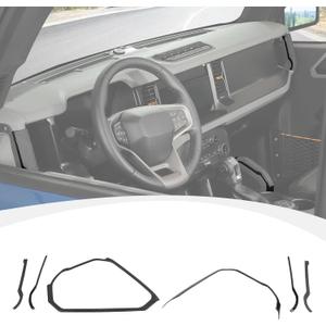 Center Console Dash Grab Handle Cover Trim Compatible with 2021-2024 Ford Bronco Interior Accessories, Carbon Fiber (Not for Bronco Sport)