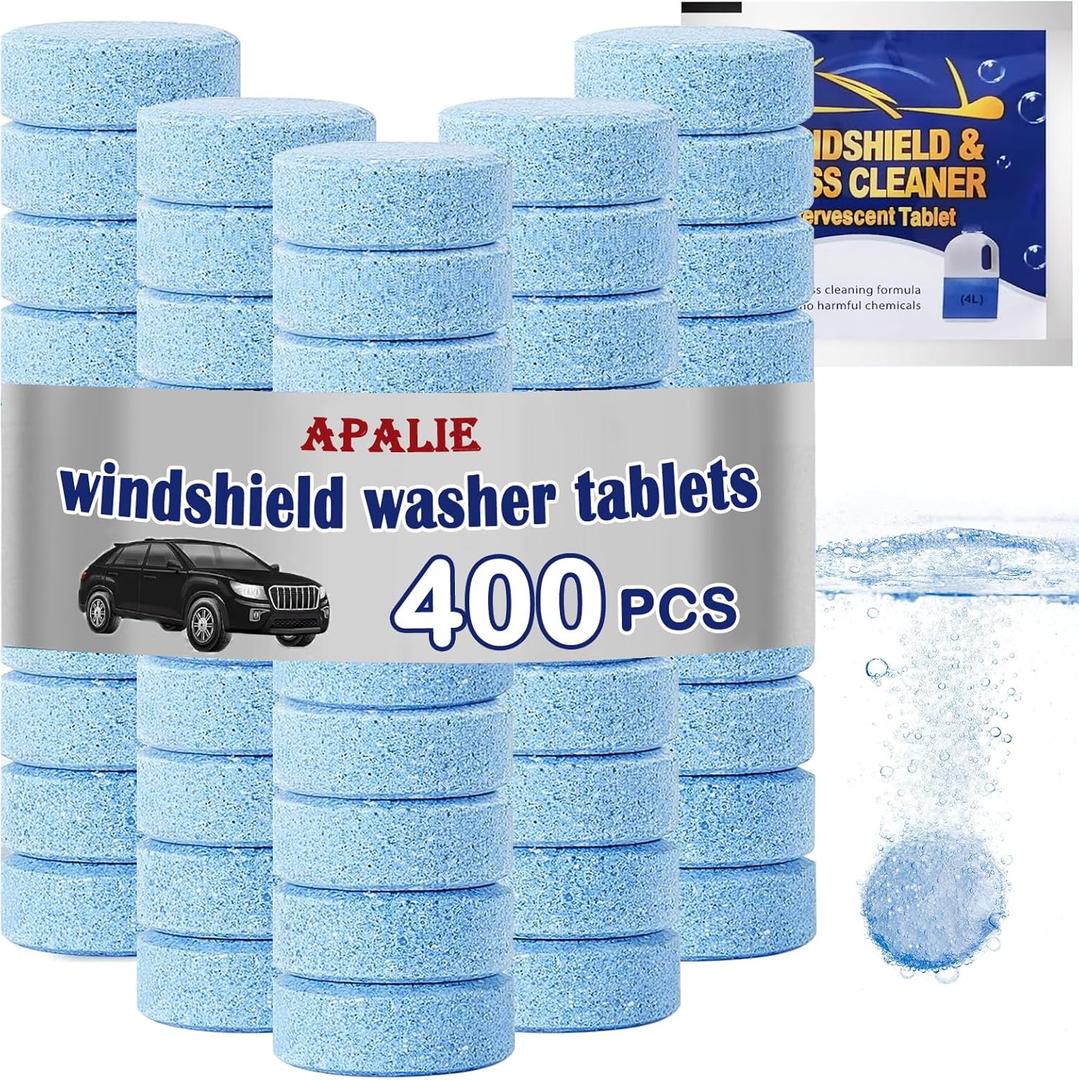 400 Pieces Car windshield washer fluid Concentrated Clean Tablets, Windshield Wiper Fluid (Winter: Use With De-icer or Methanol)