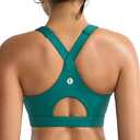 RUNNING GIRL Sports Bras for Women, Medium Impact Sports Bra with Molded Cup Yoga Pilates Workout Bra(WX3108_Teal_S)