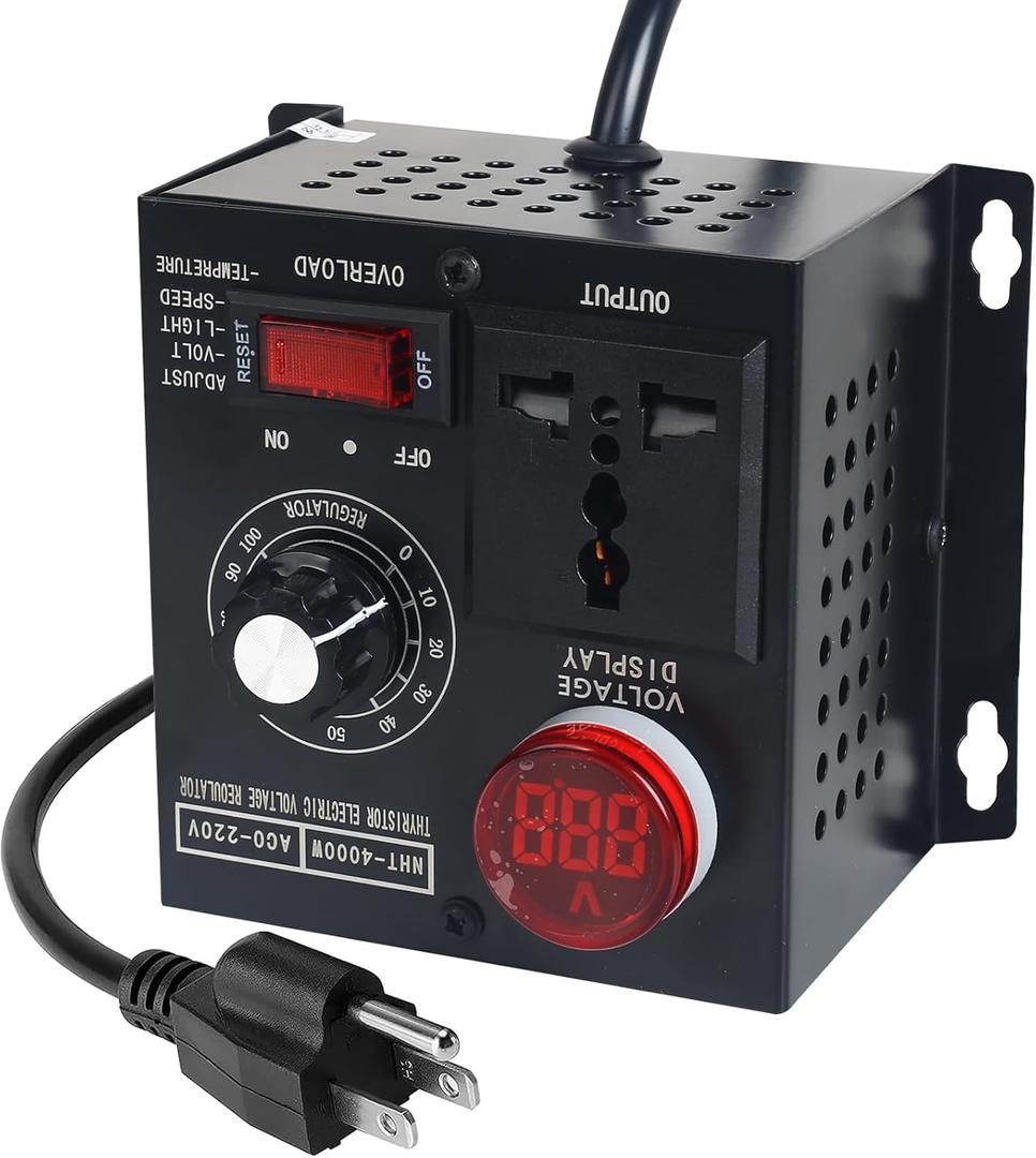 Premium AC Motor Speed Controller 120V - Adjustable Fan Speed, Voltage Regulator with Rheostat - Electric Motor Precision Control - Ideal for 15A 110V Applications