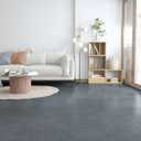 VEELIKE Peel and Stick Floor Tiles 12''x12'' Grey Concrete Vinyl Waterproof Self Adhesive Durable Stick-on Floor Vinyl Stickers Removable for Bathroom Kitchen Bedroom Garage (4 Tiles)