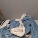 Sealy Electric Blanket Wearable with Foot Pocket, Electric Snuggle Blanket with Sleeves, Flannel & Sherpa Heating Throw with 6 Heat Settings & 2-10 Hours Auto Shut Off, 50 * 70"+18", Light Blue