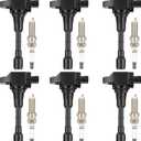 ECCPP UF550 6 ignition coils with 6 iridium Spark Plugs 1406 for Nissan for Infiniti for Maxima Murano Pathfinder Quest Altima Q50 QX60 FX35 3.5L V6 UF550 C1670 22448-JA10C