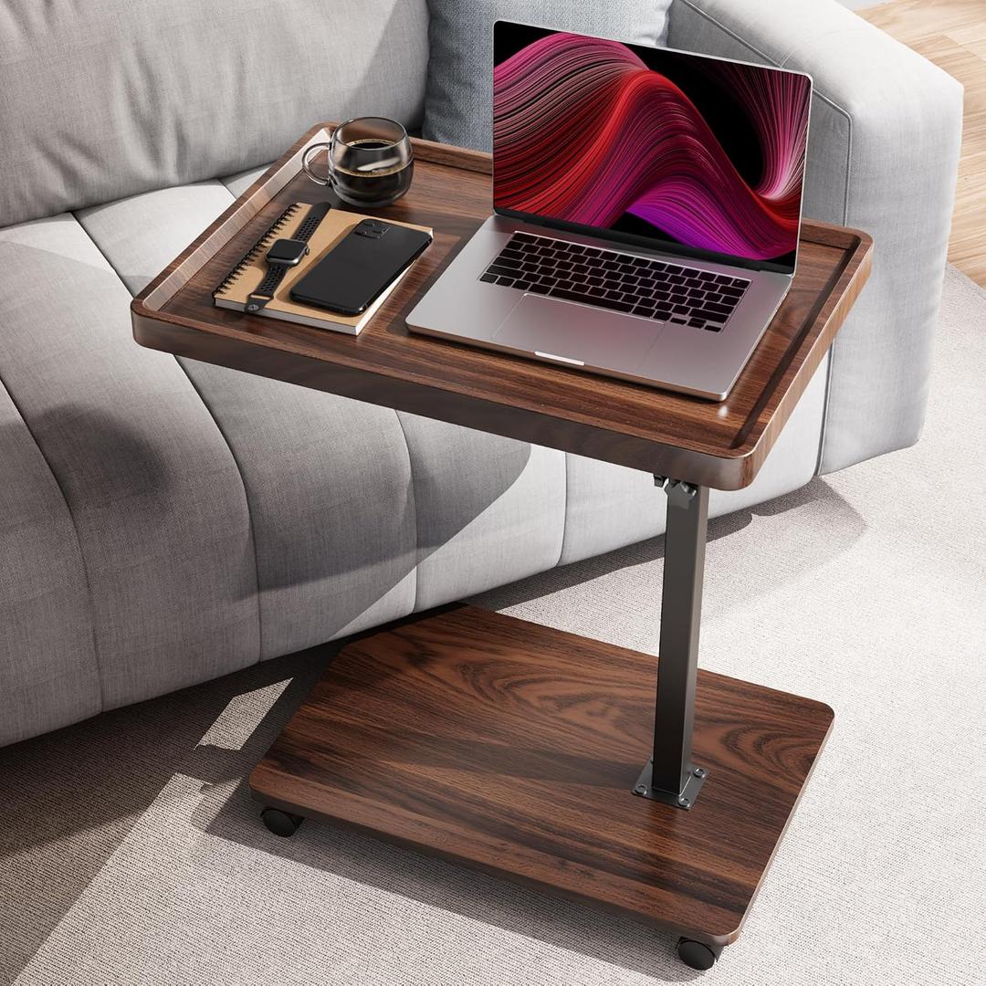 Large C-Shaped End Table, Swivel TV Tray, Couch Side Table Walnut
Adjustable Height 360° Swivel, Slide Under Sofa, Multi-Use Couch/Bed/Overbed Table, Small TV Dinner Tray For Couch Dining