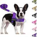 SlowTon No Pull Dog Harness - Heavy Duty Dog Harness and Leash Set for Medium Large Dogs, Reflective Tactical Harness with Soft Padded and Front Clip for Easy Walk and Training (PU, S)