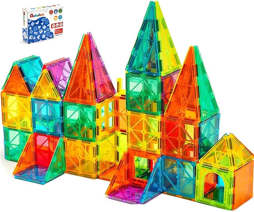Magnetic Building Tiles,Magnet Building Set,Magnetic Blocks, 3D STEM Stacking Toys, Magnets Toy for Kids Boys Girls (30 PCS)