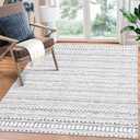 RUGSREAL 9x12 Area Rug Large Living Room Geometric Rug Washable Bedroom Carpet Stain Resistant Dining Room Throw Carpet Non Slip Low Pile Farmhouse Accent Rug for Office Home Decor, Grey