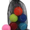 Tennis Balls, 6 Pack Training Tennis Balls,High Elasticity Practice Balls for Beginner, Playing Balls for Dogs (Rainbow)