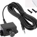 Amplifier Remote Bass Knob Replacement, Compatible with RP/RP-M Series Amplifiers, 3.5mm Jack Port Universal Bass Knob Control Kit with 16ft Connection Cable, Screw and Double-Sided Adhesive