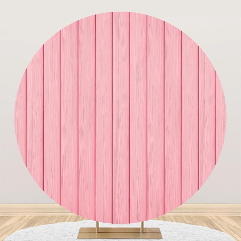 AOFOTO 6x6ft Rustic Pink Wood Round Backdrop Cover Retro Wood Planks Wedding Bridal Shower Circle Photography Background Women Girls Princess Kids Newborn Baby Shower Birthday Party Decor